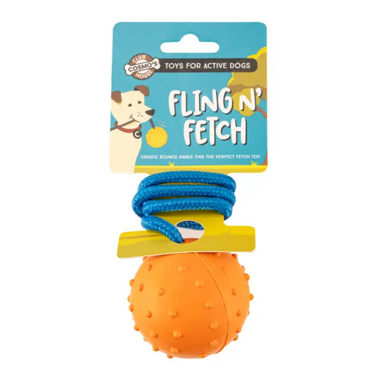 Cosmo’s Club House Fling N Fetch Rope Ball 6 Pack (00571)