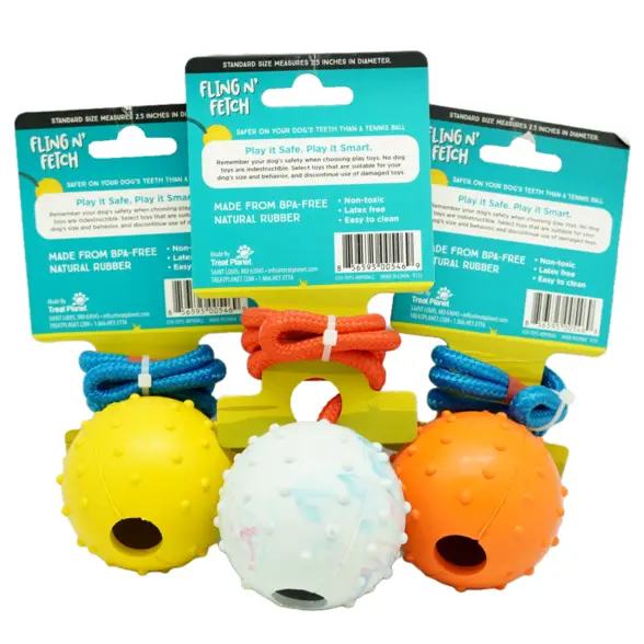 Cosmo’s Club House Fling N Fetch Rope Ball 6 Pack (00571)