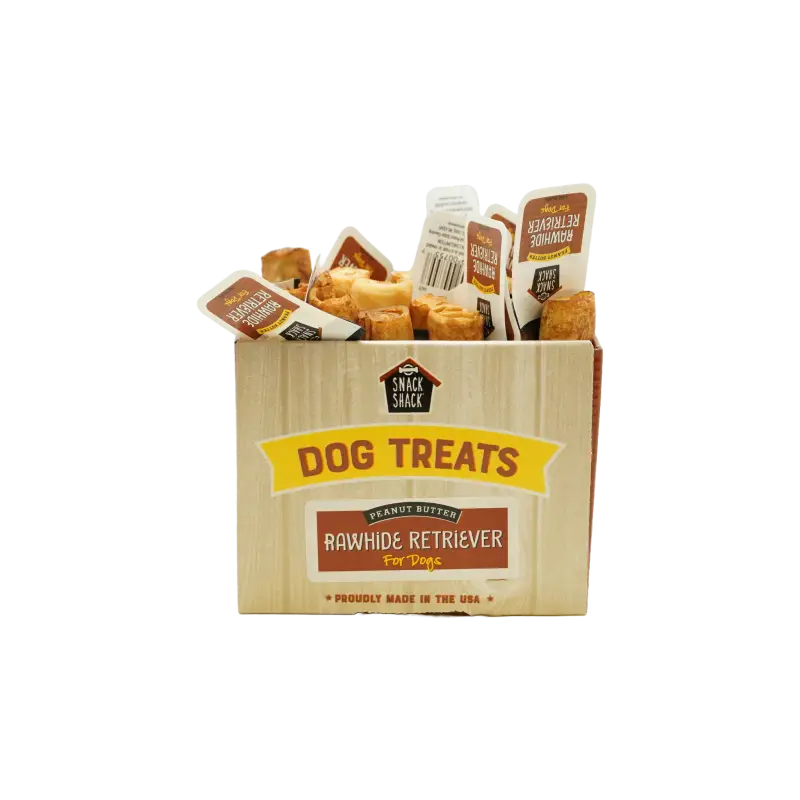 Cosmo’s Snack Shack Pet Treats Peanut Butter Rawhide Roll 30 Count