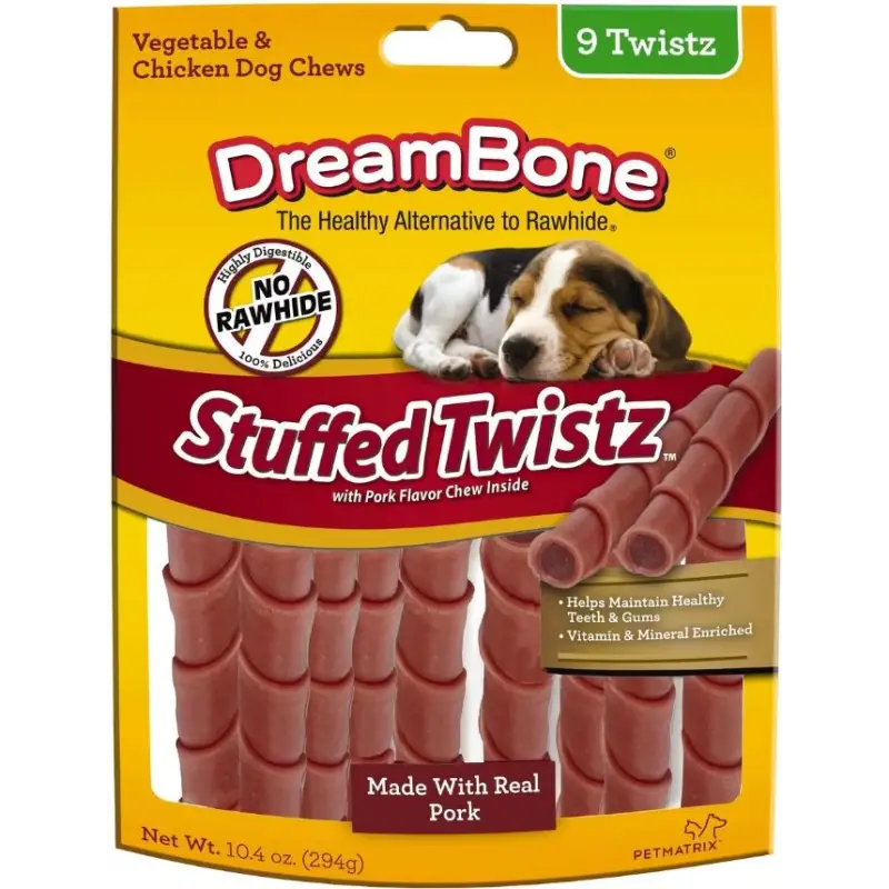 DreamBone Stuffed Twistz Pork Flavor 9 pack - Pet