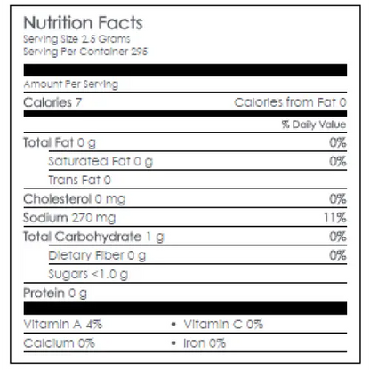 Nutritional Information