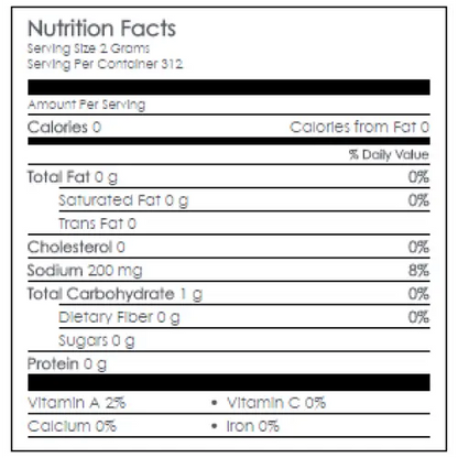 Nutritional Information