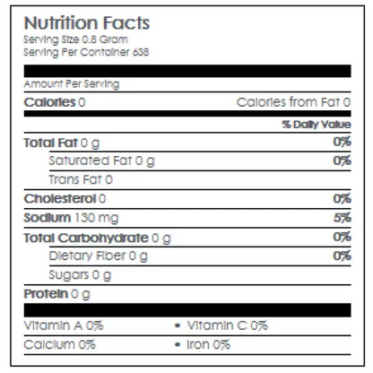 Nutritional Information 