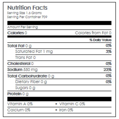 Nutritional Information