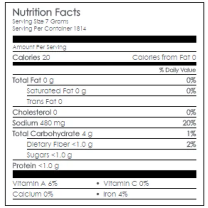Nutritional Information