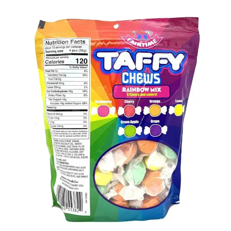 Fairtime Taffy Chews - Rainbow Mix 11 oz.