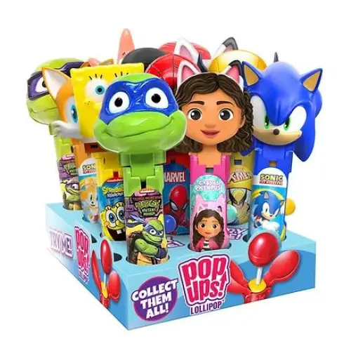 Flix Candy Assorted Pop Ups Lollipops 12 pack