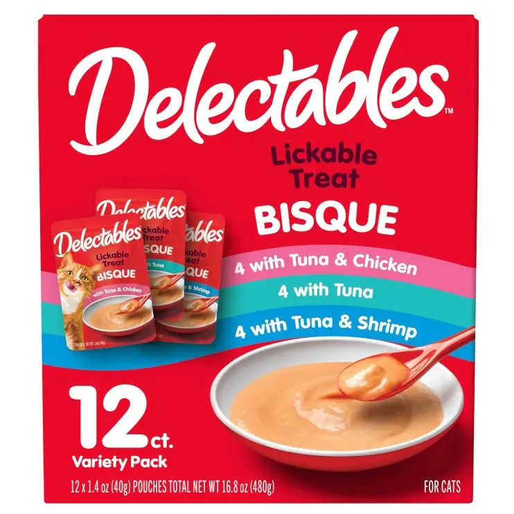 Hartz Delectables Lickable Cat Treat Bisque Assorted Flavors