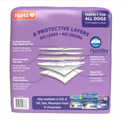 Hartz Home Protection Odor Eliminating Dog Pads - Lavendar Scent 50 pads