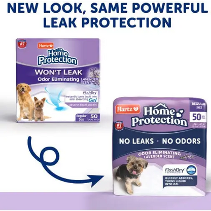 Hartz Home Protection Odor Eliminating Dog Pads - Lavendar Scent 50 pads