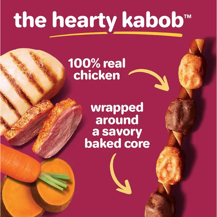 Hartz Oinkies Real Meaty Chews Hearty Kabobs 18 count