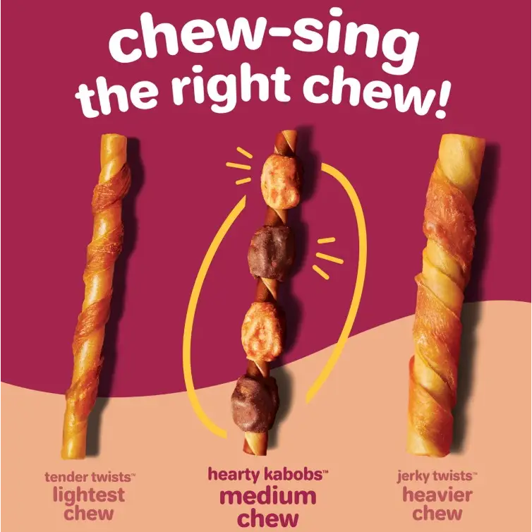 Hartz Oinkies Real Meaty Chews Hearty Kabobs 18 count