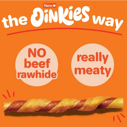 Hartz Oinkies Real Meaty Chews Hearty Twists 24 count