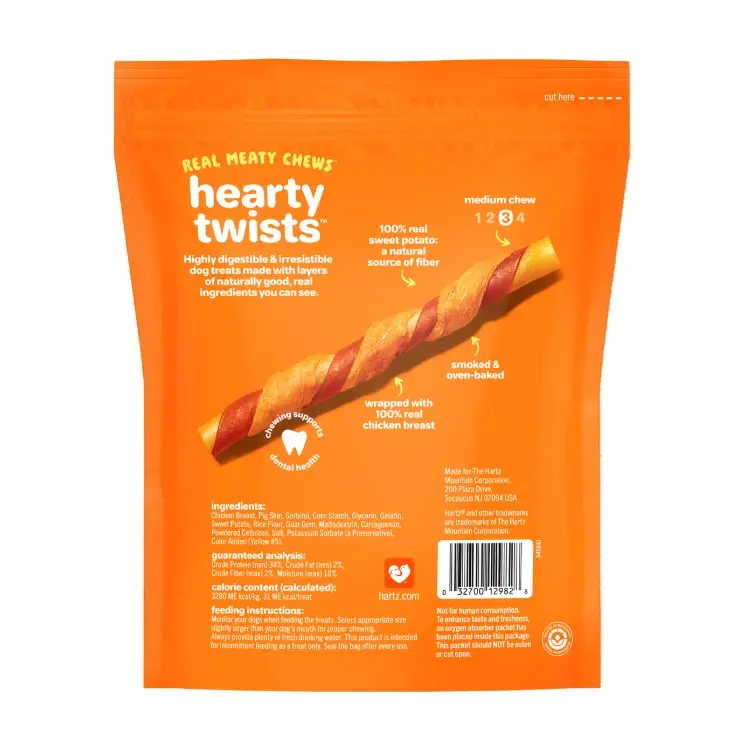Hartz Oinkies Real Meaty Chews Hearty Twists 24 count