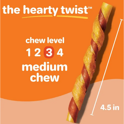 Hartz Oinkies Real Meaty Chews Hearty Twists 24 count