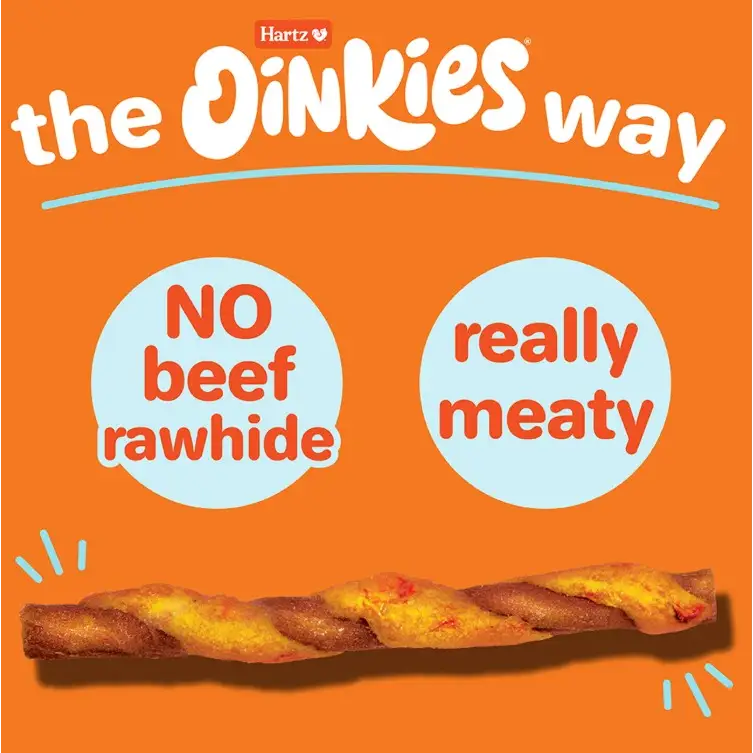 Hartz Oinkies Real Meaty Chews Tender Bullies 9.5 oz.