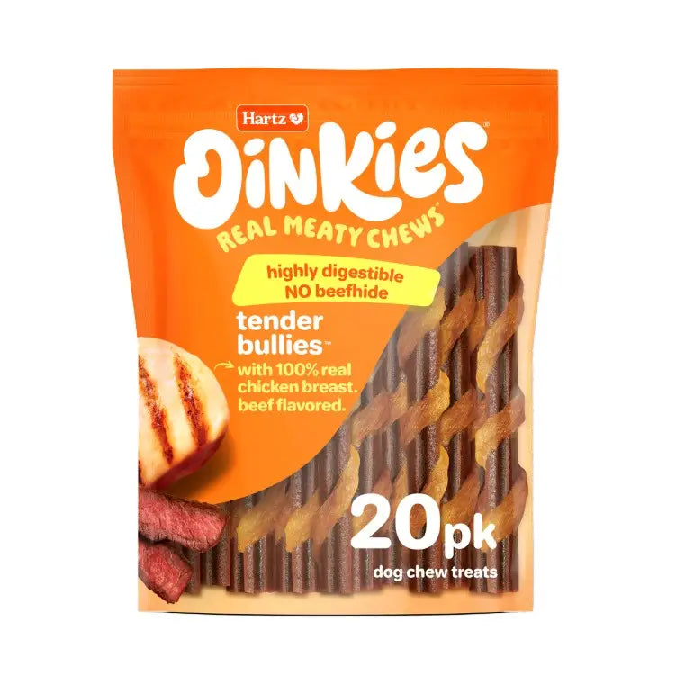 Hartz Oinkies Real Meaty Chews Tender Bullies 9.5 oz.