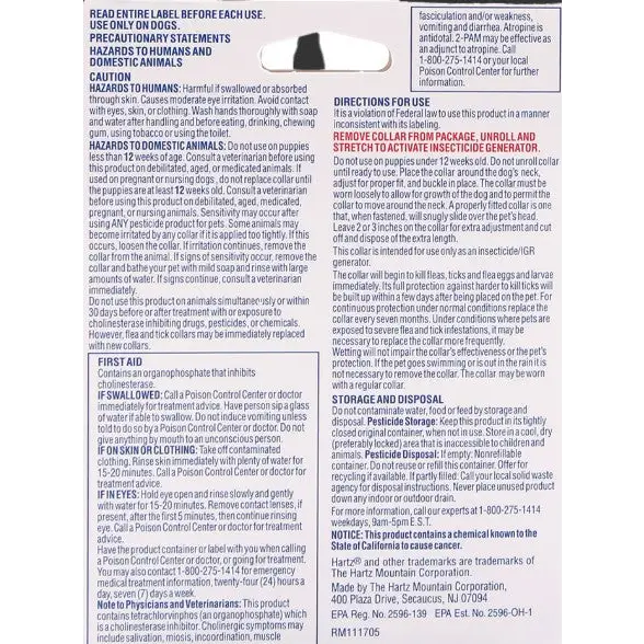 Hartz Ultraguard Pro Flea and Tick Collar for Dogs and Puppies 1 collar