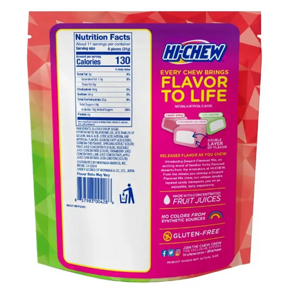 HI-CHEW Dessert Mix Chewy Candy 11.65 oz Stand up Pouch