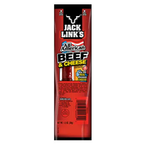 JACK LINK'S ALL AMERICAN BEEF & CHEESE, 1.2 OZ. (CASE, 192 COUNT)