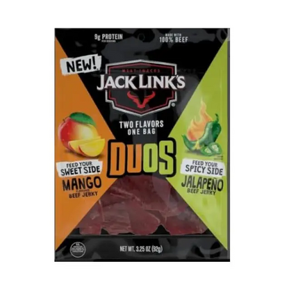 Jack Link’s Duos Mango Flavor and Jalapeno Beef Jerky 3.25 oz. Bag