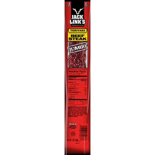 JACK LINK'S TERIYAKI BEEF STEAK, 2.0 OZ. (144 count case)