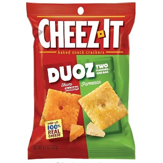 Keebler Cheez-It Duoz Sharp Cheddar and Parmesan, 4.3 oz. bag (case of 6 bags)