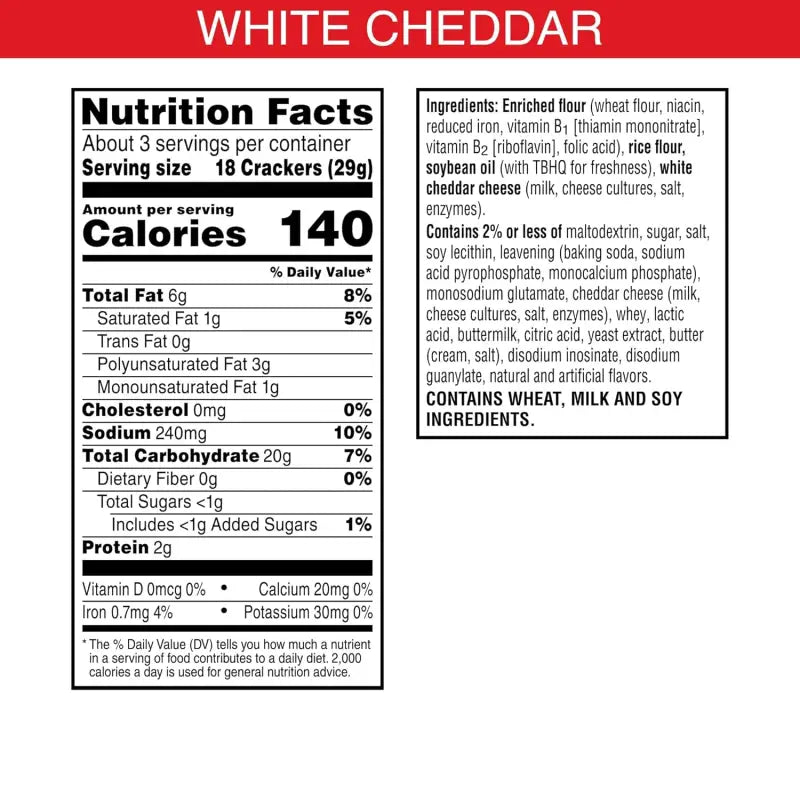 Keebler Cheez-It Grooves White Cheddar 3.25 oz. bag (Case of 6 bags)(93647) - Grocery