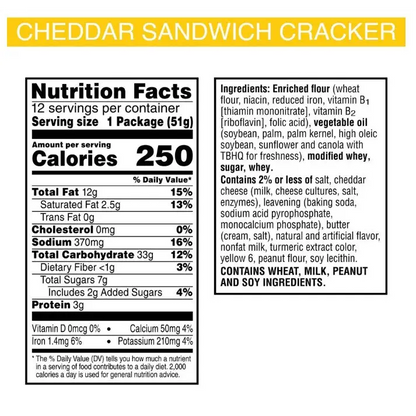 KEEBLER Club & Cheddar Sandwich Crackers 12 Pack (21163)