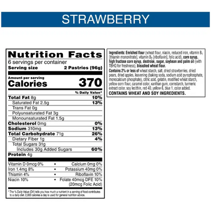 Kellogg’s Frosted Strawberry Pop Tarts 6 Pack 12 Pastry Count