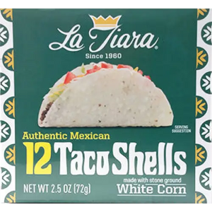 LA TIARA White Taco Shells (Box of 12)