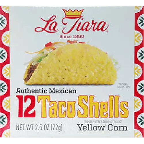 LA TIARA Yellow Taco Shells (Box of 12)