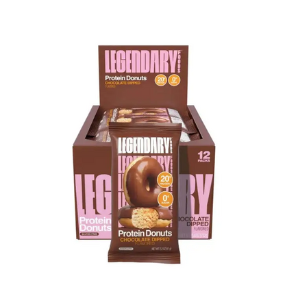 Legendary Chocolate Glazed Protein Donuts - 12 Count Box (97273)