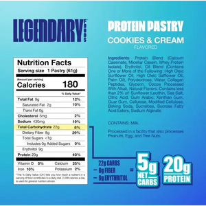 Legendary Cookies & Cream Protein Pastry - 10 Pack Box