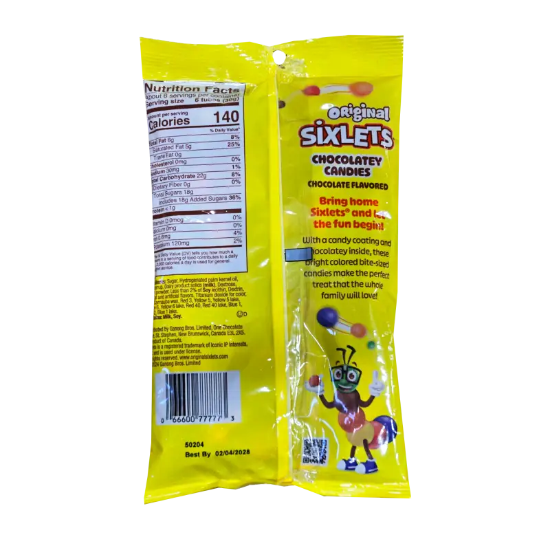 Original Sixlets Chocolatey Candies-6 oz. Peg Bags