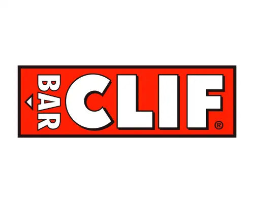 Red and black clif bar wrapper with white text.