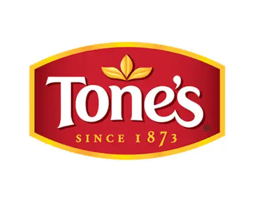 A red and gold label for a spice brand.