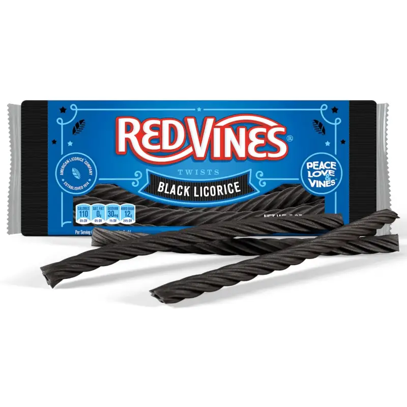 Red Vines Black Licorice Candy Twists 5 oz.