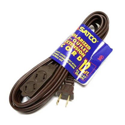 Satco Brown Extension Cord 12 Foot
