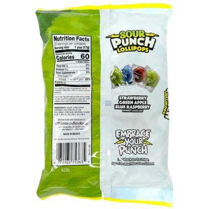 Sour Punch Lollipops Approx. 20 count bag