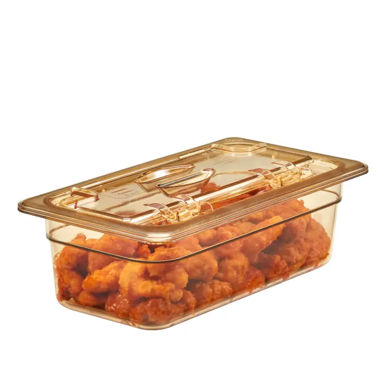 Third Pan Amber High Heat Flip Lid with Tong/Spoon Notch Microwaveable