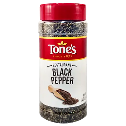 Tone's Restaurant Black Pepper, 8 oz.