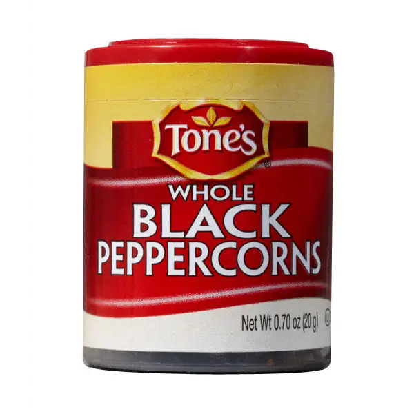 Tone’s Whole Black Pepper (Pack of 6) - Spices and Herbs