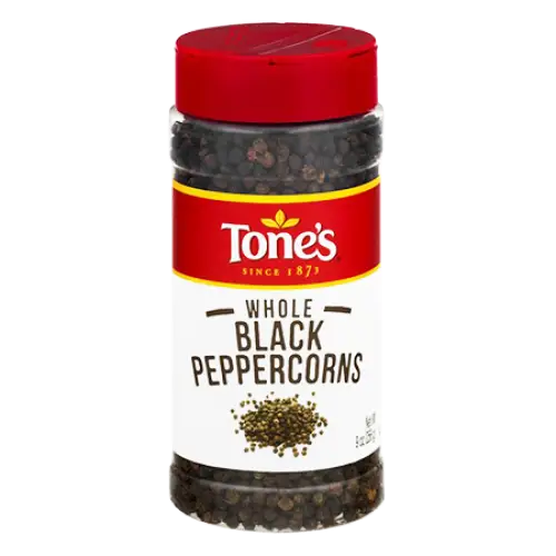 Tone’s Whole Black Peppercorn 9 oz.