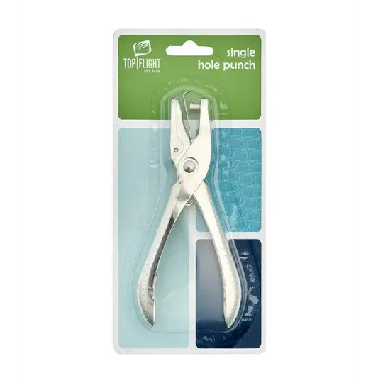 Top Flight Single Hole Paper Punch Silver