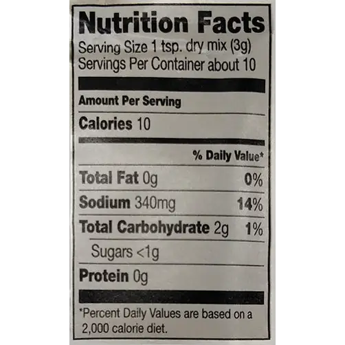 Nutritional Information