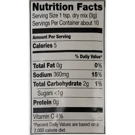 Nutritional Information