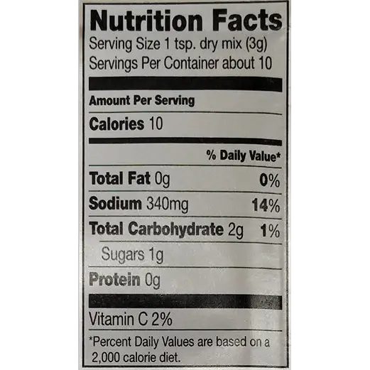 Nutritional Information