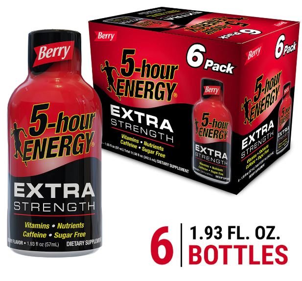 5-Hour Energy Extra Strength Berry Flavor, 6 pack - 1.93 fl oz per bottle