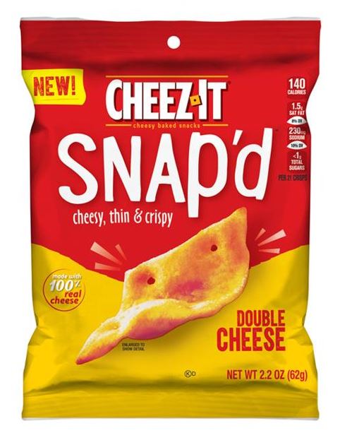 KEEBLER Cheez-It Snap'd Double Cheese, 2.2 oz. bag